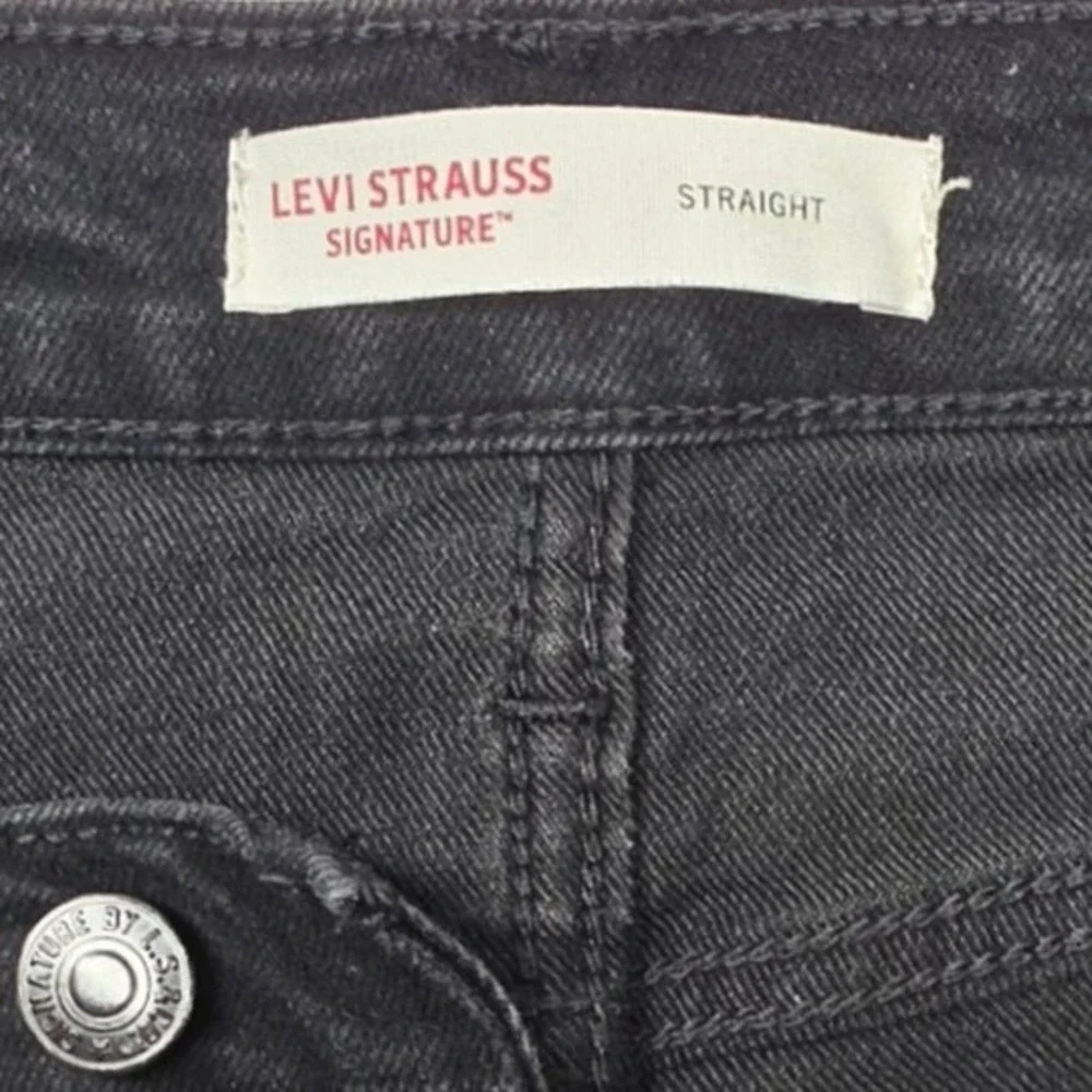 Levi Strauss Signature Mens Straight Fit Black Jeans 36x34 58988-0071